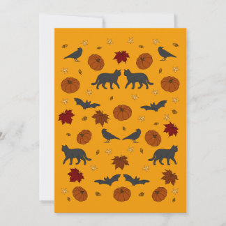 Invitation Chats, corbeaux et chauves-souris Halloween