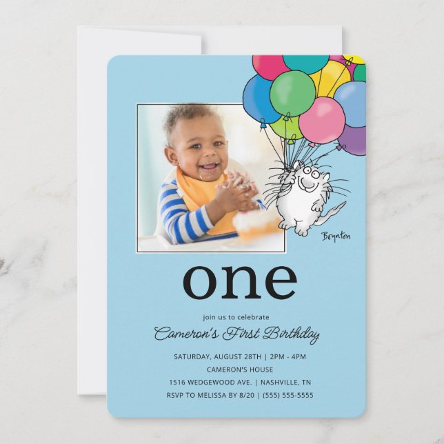 Invitation CHATS D'ANNIVERSAIRE par Sandra Boynton (Devant)