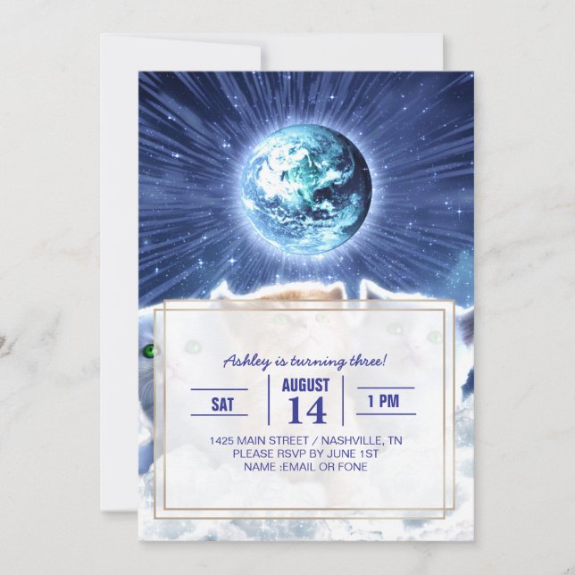 Invitation Chats dans le nuage (Devant)