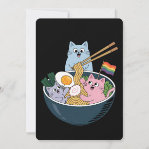 Invitation Chats Ramen Arc en ciel LGBTQ Gay Lesbian Pride Al