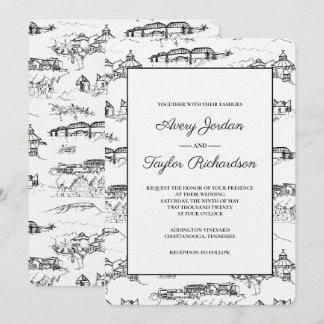 Invitation Chattanooga Toile Noir et Blanc