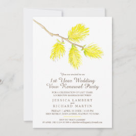 Invitation Chatte jaune printemps 1er parti de renouvellement