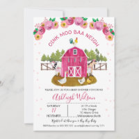 Chaud Rose Grange ferme Baby shower animaux de fer
