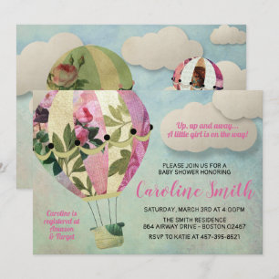 Invitation chaude de baby shower de ballon à air