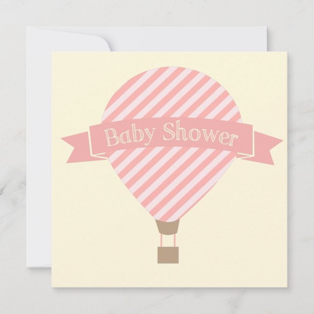 Invitation chaude de baby shower de fille de (Devant)