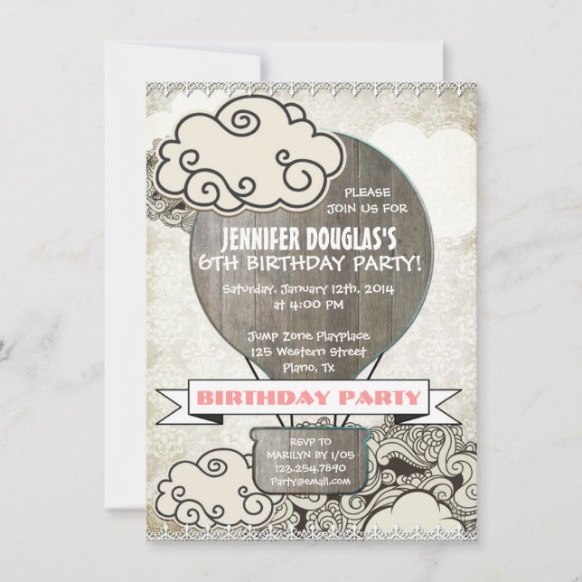 Invitation chaude de partie d'anniversaire de (Devant)