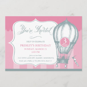 Invitation chaude vintage de fête d'anniversaire