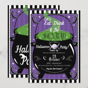 Invitation Chaudière Bouillonnante Sorcière Fantaisiste Fête