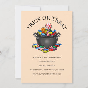 Invitation Chaudière de bonbons Trick or Treat