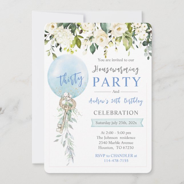 Invitation Chauffage domestique personnalisé et anniversaire (Devant)
