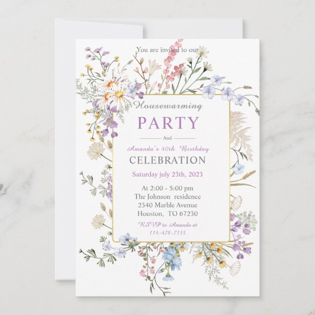 Invitation Chauffage domestique personnalisé et anniversaire (Devant)