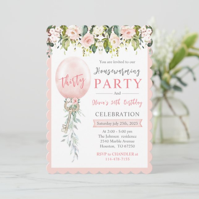 Invitation Chauffage domestique personnalisé et anniversaire (Debout devant)