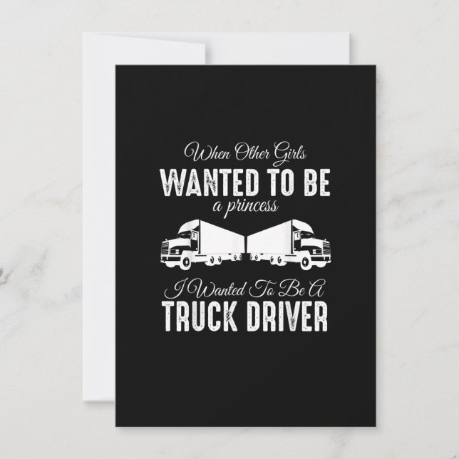 Invitation Chauffeur de Camion Féminin Cadeau Drôle - Quand d (Devant)