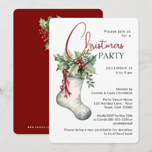 Invitation Chaussettes de Fête Traditionnelle FÊTE DE NOËL