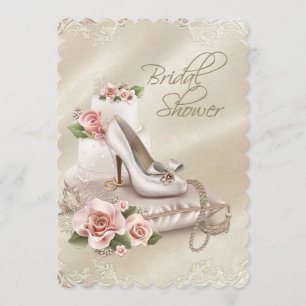 Invitation Chaussure à talon haut en perles pour une fête de 
