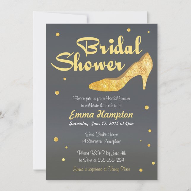 Invitation Chaussure de mariage de fantaisie de Fête de la (Devant)