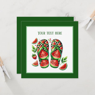 Invitation Chaussure de plage à bascule pastèque mignonne 