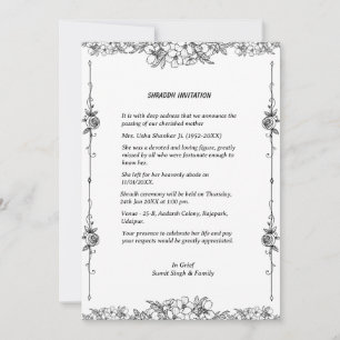 Invitation Chaussure Sandesh Hindu Shraddh