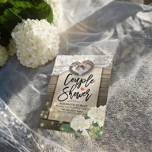 Invitation Chaussures à cheval Hydrangea Couple Wedding showe