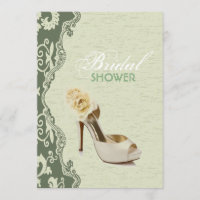 Chaussures à mariée Florale verte Douche nuptiale