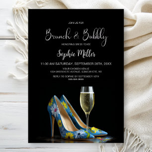 Invitation Chaussures à talons floraux élégants Brunch et bul