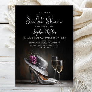 Invitation Chaussures à talons hauts argentées pour la douche