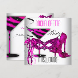 Invitation Chaussures à talons hauts blancs Masquerade Rose p