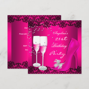 Invitation Chaussures à talons hauts Champagne rose pour fête