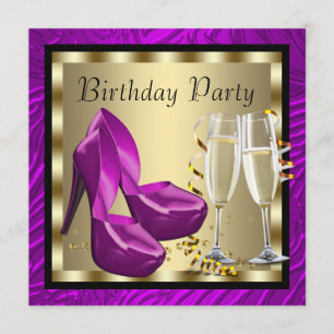 Invitation Chaussures à talons hauts cocktails Zèbre Violet A