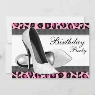 Invitation Chaussures à talons hauts et Fête d'anniversaire L