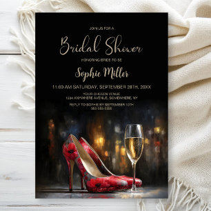 Invitation Chaussures à talons hauts florales rouges pour la