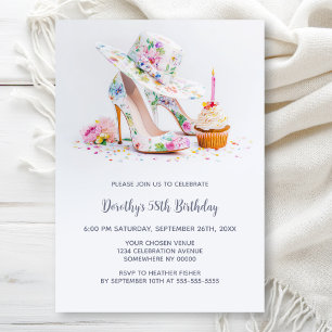 Invitation Chaussures à talons hauts floraux élégants pour fê