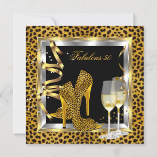 Invitation Chaussures à talons hauts Leopard noir or pour ann