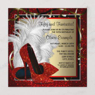 Invitation Chaussures à talons hauts noires et rouges de femm