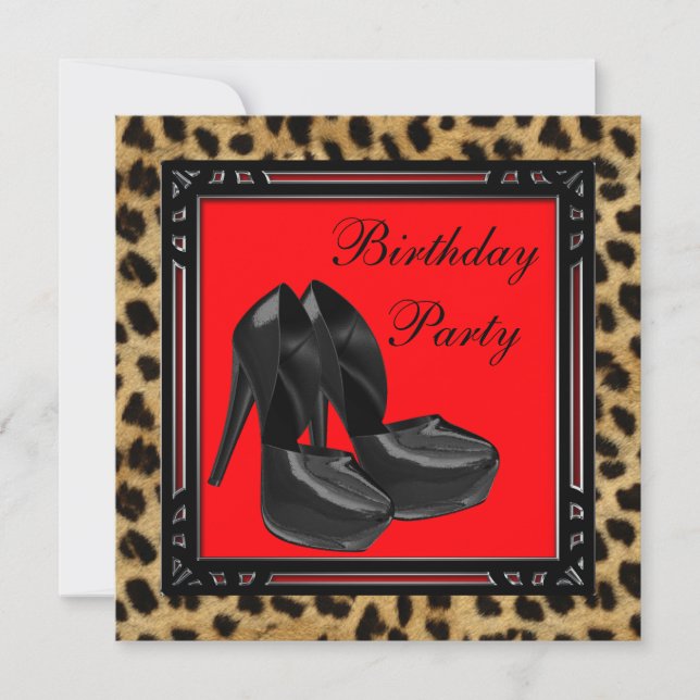 Invitation Chaussures à talons hauts noires Fête d'anniversai (Devant)