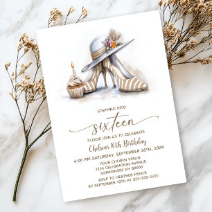 Invitation Chaussures à talons hauts rayées beige pour une fê