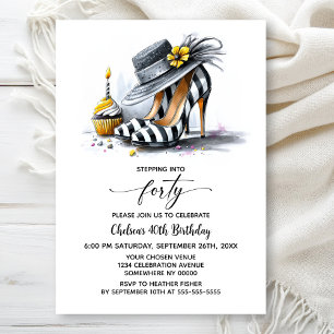 Invitation Chaussures à talons hauts rayées élégantes 40e ann