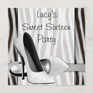 Invitation Chaussures à talons hauts rayées noir et blanc Swe