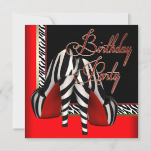 Invitation Chaussures à talons hauts rouge zèbre Or noir pour