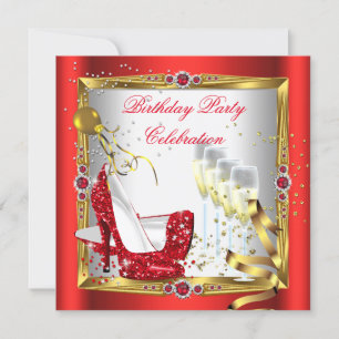 Invitation Chaussures à talons hauts rouges Champagne Or Blan