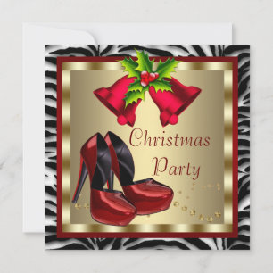 Invitation Chaussures à talons hauts rouges Zèbre rouge Soiré