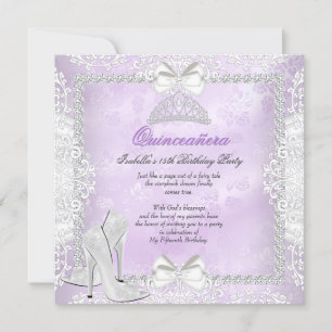 Invitation Chaussures à talons hauts violettes pour fête de 1