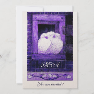 Invitation CHAUSSURES BLANCHES À LA FENÊTRE monogramme, or mé