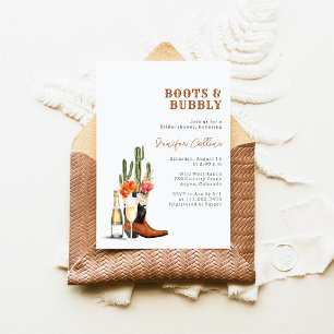 Invitation Chaussures & Bubbly Réception de Mariage Western