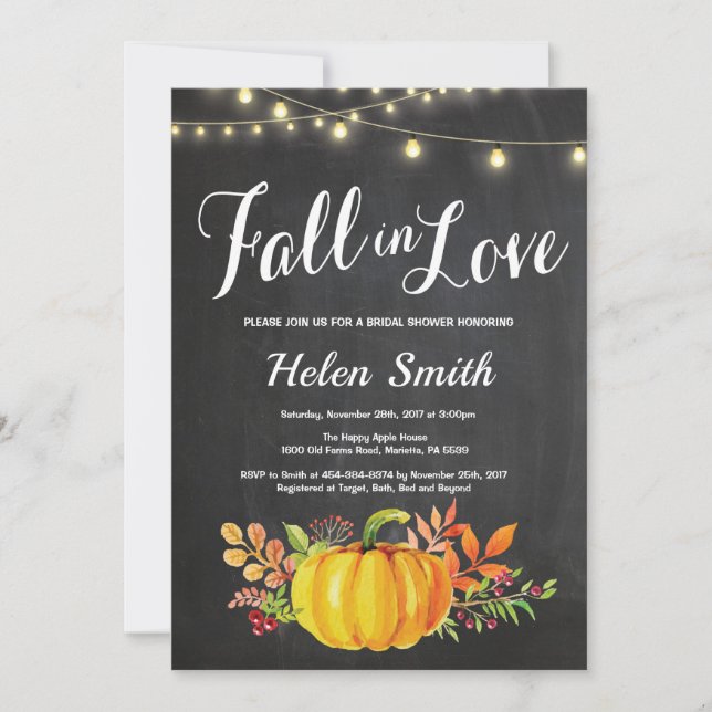 Invitation Chaussures d'automne de la nuptiale (Devant)