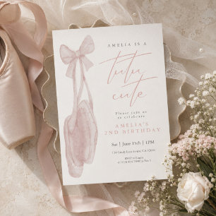 Invitation Chaussures de Ballerine Tutu Mignon Fille 2ème Ann