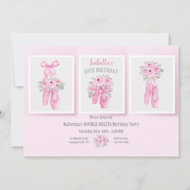 Invitation Chaussures de ballet (Devant)