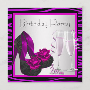 Invitation Chaussures de cocktails Femme Violet Zèbre Anniver