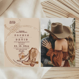 Invitation Chaussures de cow-boy occidentales pour mariage