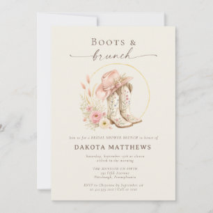 Invitation Chaussures et brunch Western Floral Shower de mari